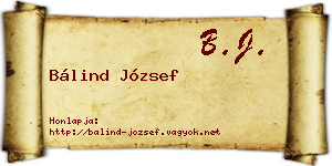 Bálind József névjegykártya